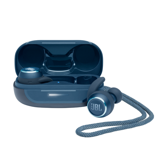 JBL Reflect Mini NC - Blue - Waterproof true wireless Noise Cancelling sport earbuds - Hero